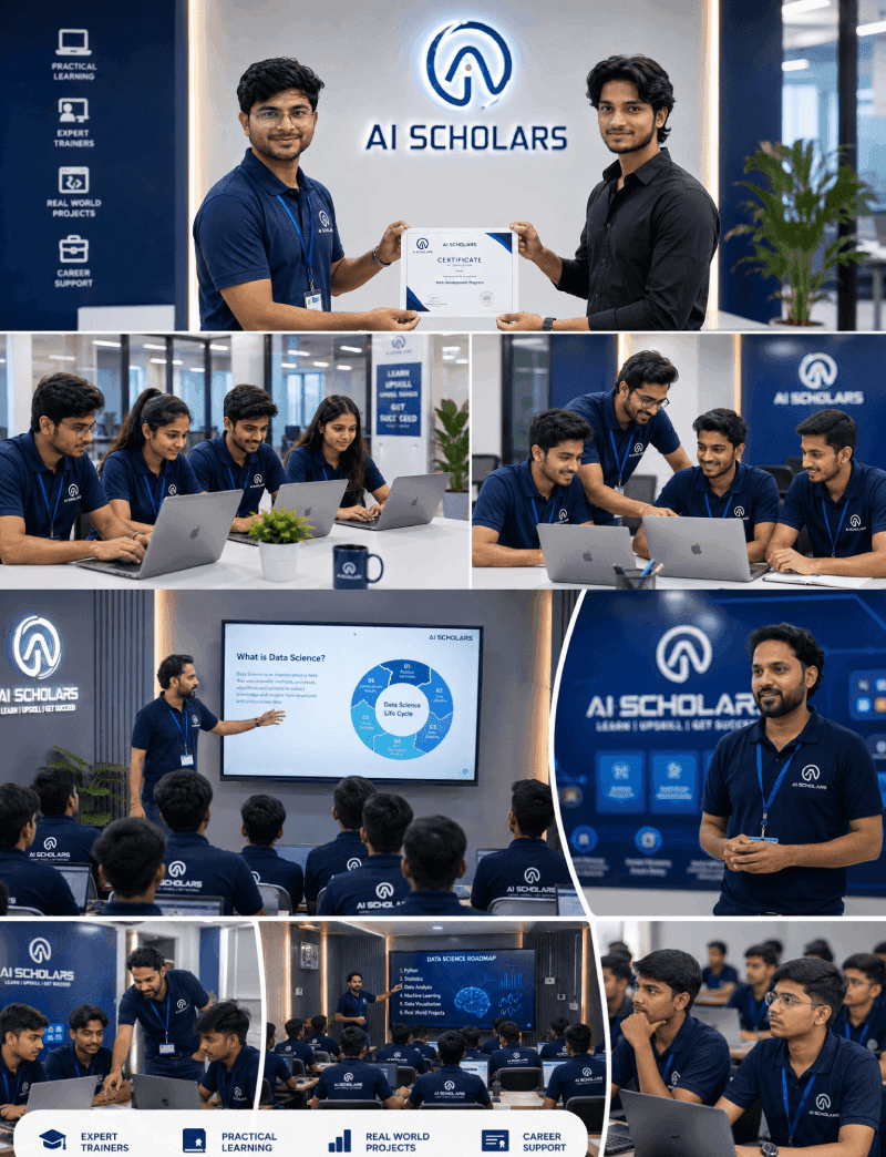 Students learning coding in AI Scholars classroom